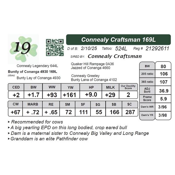 Connealy Craftsman 169L