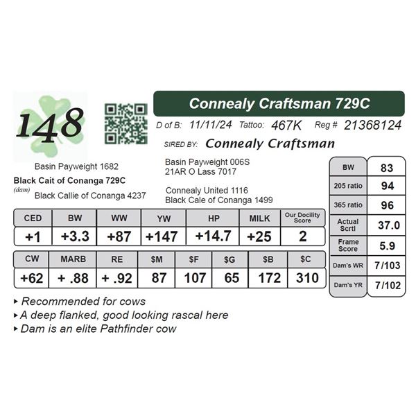 Connealy Craftsman 729C