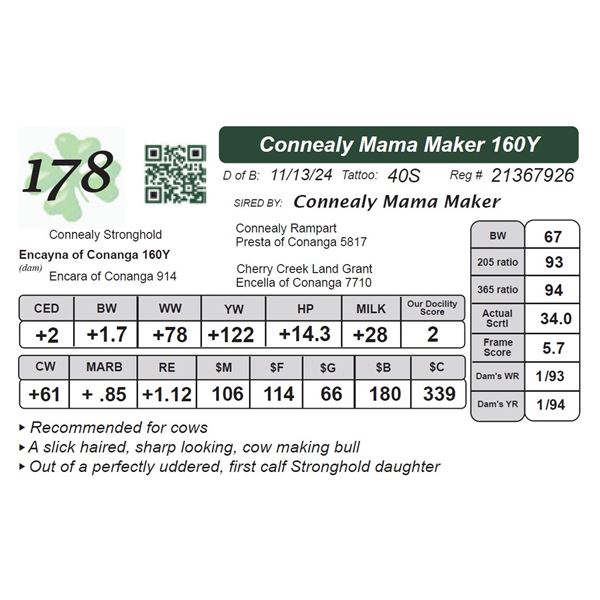 Connealy Mama Maker 160Y