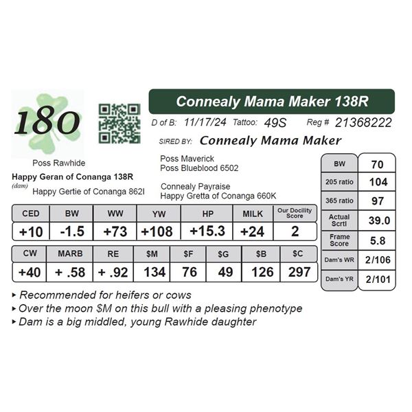 Connealy Mama Maker 138R