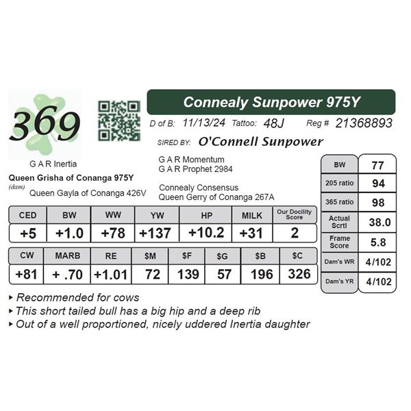 Connealy Sunpower 975Y