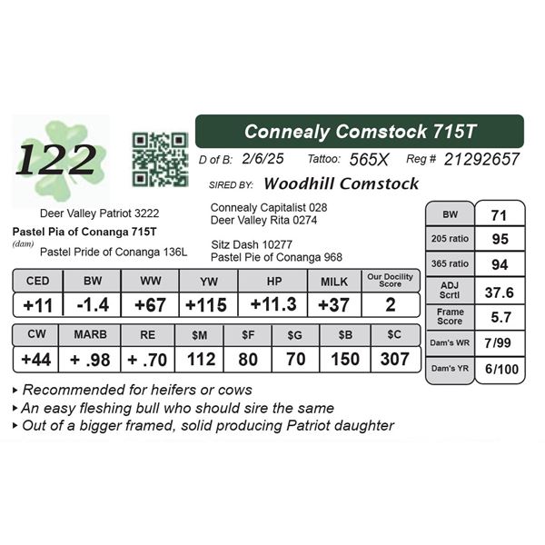 Connealy Comstock 715T