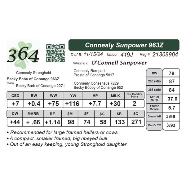 Connealy Sunpower 963Z