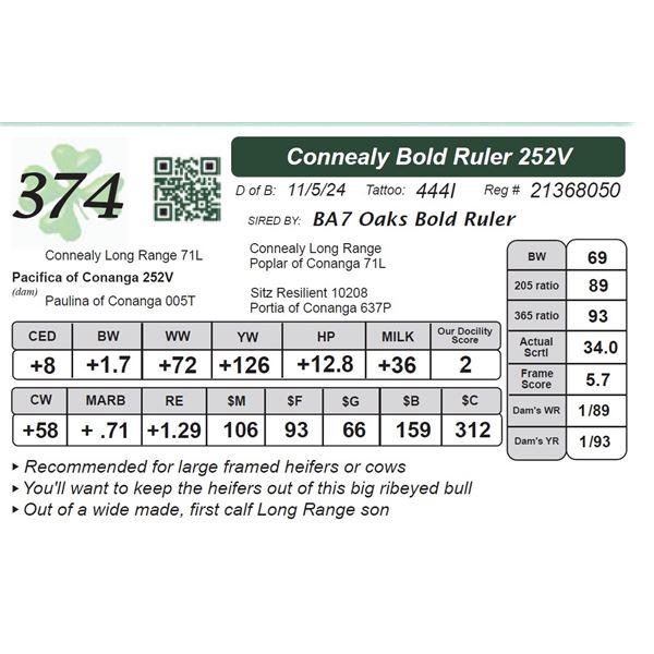 Connealy Bold Ruler 252V