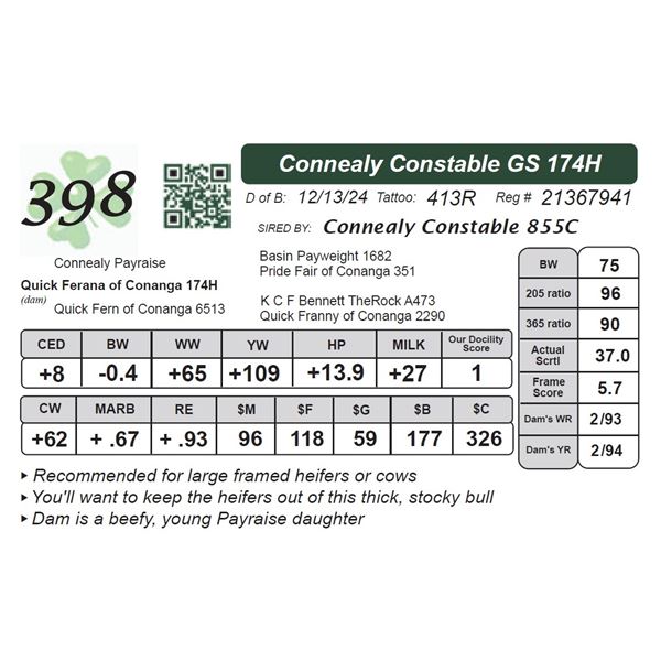 Connealy Constable GS 174H