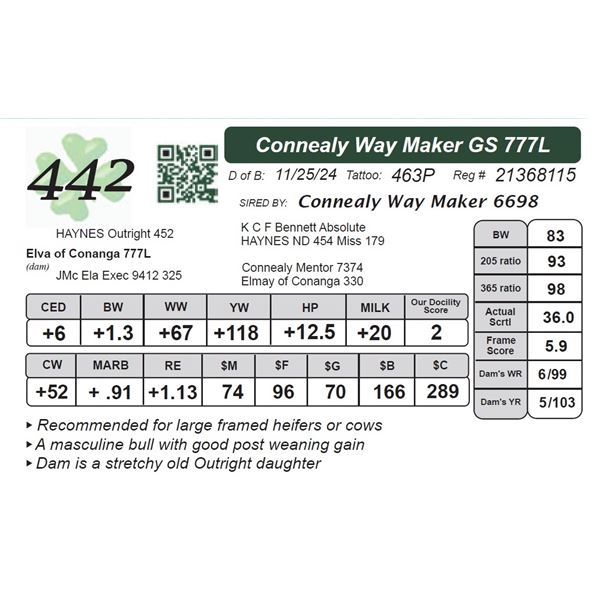 Connealy Way Maker GS 777L