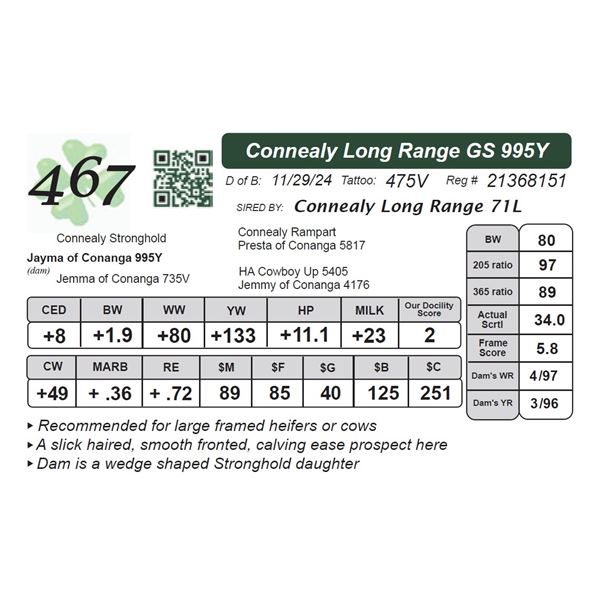 Connealy Long Range GS 995Y
