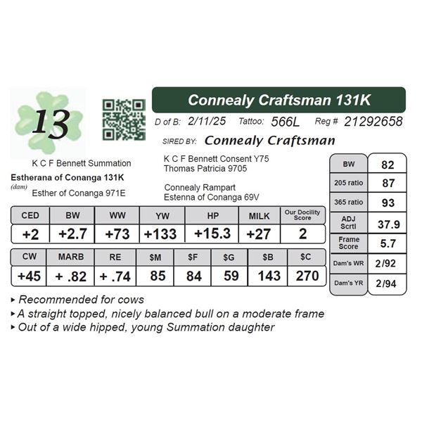 Connealy Craftsman 131K