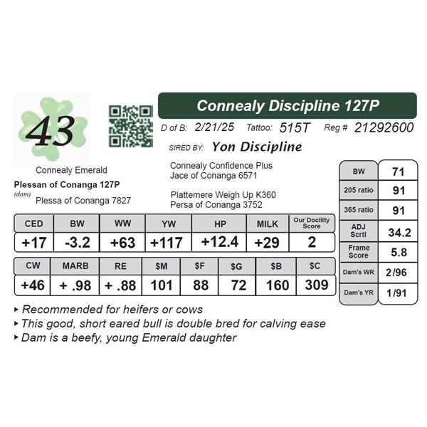 Connealy Discipline 127P