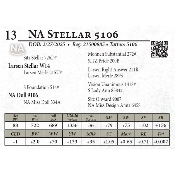 NA Stellar 5106