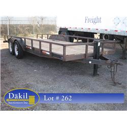 TANDEM AXLE TRAILER--NO TITLE, BILL OF SALE ONLY; 