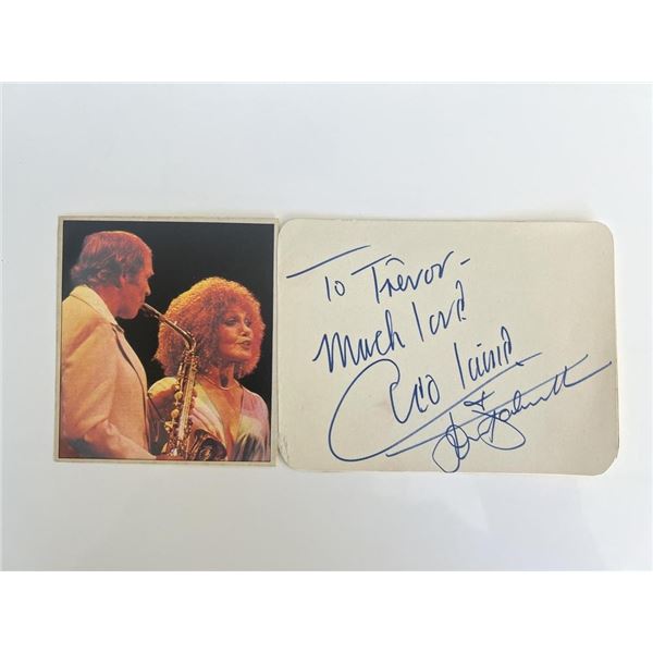 Jazz singer Cleo Laine signed note
