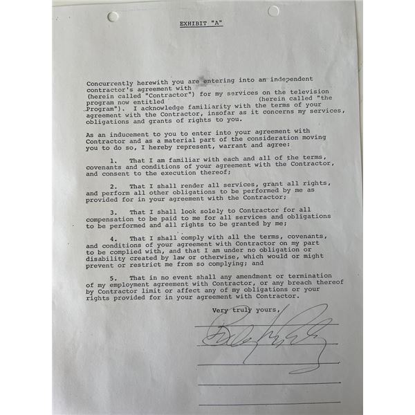 Rock With Me Baby Writer Billy Lee Riley signed contract