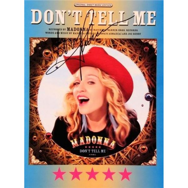 Madonna signed sheet music