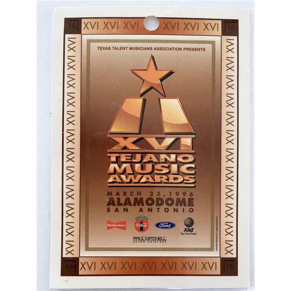 Selena Tejano Music Awards XVI 1996 All Access Pass