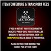 Image 1 : Item Forfeiture & Transport Delivery Fees & Conditions