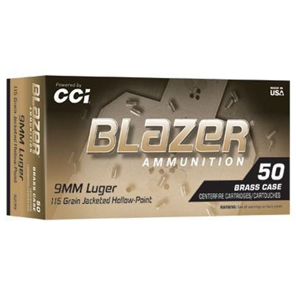 BLAZER BRASS 9MM 115GR JHP - 250 Rounds
