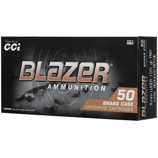 BLAZER BRASS 9MM 100GR FMJ - 400 Rounds