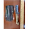 Image 1 : Hand Forged Steel Knife w/ Leather Sheath