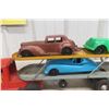 Image 13 : Lincoln Auto Transport Truck and Trailer Pressed Metal 1940s or 1950s 25" Plus 3 Plastic Cars