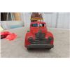 Image 7 : Lincoln Auto Transport Truck and Trailer Pressed Metal 1940s or 1950s 25" Plus 3 Plastic Cars