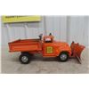 Image 1 : Tonka State Highway Dept Hydraulic Dump Truck with Snowplow Pressed Metal 1956 or 1957 15"
