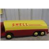 Image 5 : Otaco Minnitoy Shell Tanker Truck and Trailer Pressed Steel 1940s or 1950s 28" Long - Professionall