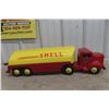 Image 9 : Otaco Minnitoy Shell Tanker Truck and Trailer Pressed Steel 1940s or 1950s 28" Long - Professionall