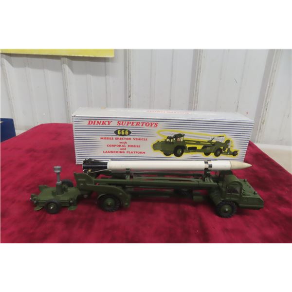 Dinky Supertoys No 666 Missile Erector Vehicle with Corporal Missile and Launching Platform 1959 to