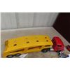 Image 14 : Structo Auto Transport Car Carrier 1950s Pressed Steel Plus 3 Metal Cars
