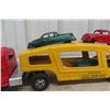 Image 4 : Structo Auto Transport Car Carrier 1950s Pressed Steel Plus 3 Metal Cars
