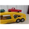 Image 5 : Structo Auto Transport Car Carrier 1950s Pressed Steel Plus 3 Metal Cars