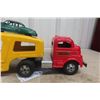 Image 9 : Structo Auto Transport Car Carrier 1950s Pressed Steel Plus 3 Metal Cars