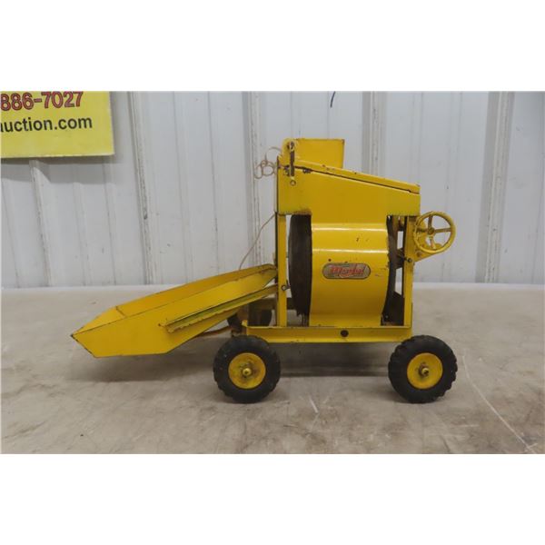 Doepke Model Toy Jaeger Pressed Steel Cement Mixer 1950s Rotating Drum 14" Long