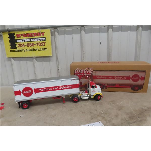 Coca Cola Die Cast 1/25 Scale Truck and Trailer in Box Distributed by Ertl