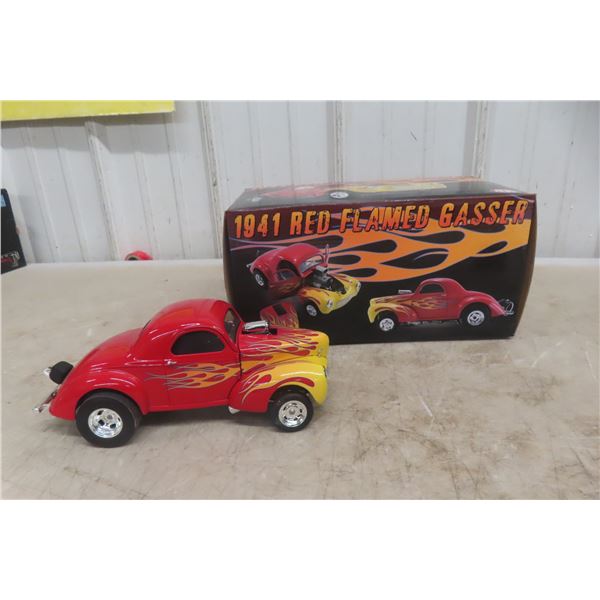 Acme 1941 Red Flamed Willys Gasser Die Cast 1/18 Scale Limited Edition Only 400 Produced
