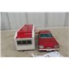 Image 4 : Bandai Chevrolet Corvair Tin Litho Friction Car w/Camper, 1961, 17" Long