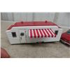 Image 5 : Bandai Chevrolet Corvair Tin Litho Friction Car w/Camper, 1961, 17" Long