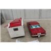 Image 7 : Bandai Chevrolet Corvair Tin Litho Friction Car w/Camper, 1961, 17" Long