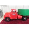 Image 2 : Tonka Semi Truck with Steel Carrier Trailer, Pressed Steel, 1950s, 23 1/2" Long