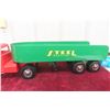 Image 3 : Tonka Semi Truck with Steel Carrier Trailer, Pressed Steel, 1950s, 23 1/2" Long