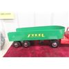 Image 8 : Tonka Semi Truck with Steel Carrier Trailer, Pressed Steel, 1950s, 23 1/2" Long
