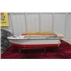 Image 1 : Lang Craft Battery-Operated Wooden Model Boat, 1950s–1960s, 15 1/2" Long, in Box