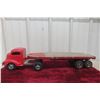 Image 1 : Smith-Miller GMC Truck with Fruehauf Flatbed Trailer, Pressed Steel and Wood Deck, 1950s, 23 1/2" L