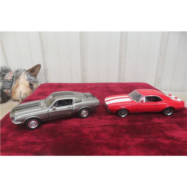 2 Die Cast Cars, 1/18 Scale: 1968 Ford Shelby GT500 and 1967 Chevrolet Camaro