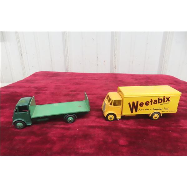 2 Dinky Trucks, 1/43 Scale: No. 513 Guy Flatbed (1948–1955) and No. 514 Guy Otter Van 1950s