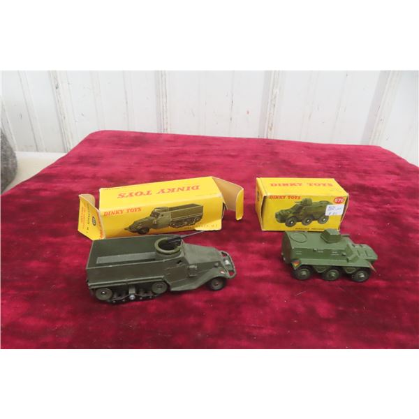 2 Dinky Military Models, 1/43 Scale, In Boxes: No. 822 Half-Track M3 and No. 676 APC
