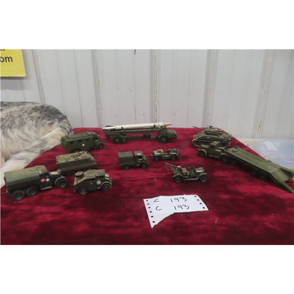 10 Military Vehicles, Various Brands Including Solido and Matchbox Yesteryears