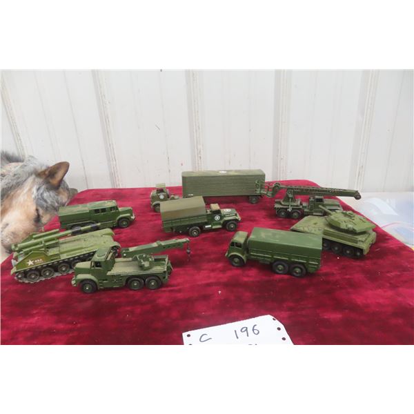 8 Military Dinky Supertoy Truck and Tanks 1/43 Scale