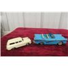 Image 1 : 2 Tin Friction Cars, Vintage, 7" and 5"